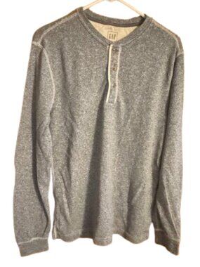 Gap Men's Shirt 1/4 button Grey Size Med (D15)